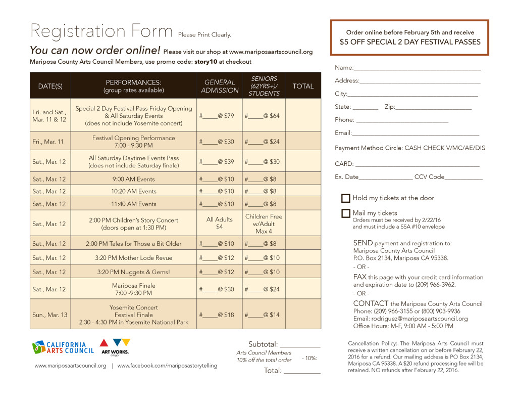 Mariposa Storytelling Registration Form 2016
